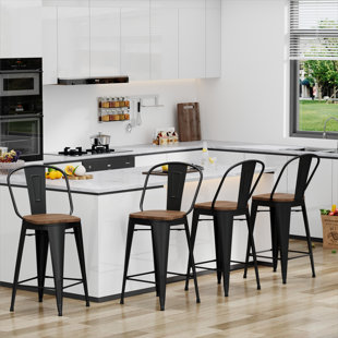 Wayfair Full Back Swivel Counter Height Bar Stools You Ll Love In 2024   Cliburn Swivel Stool Set Of 4 